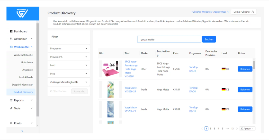 Das neue Product Discovery Tool