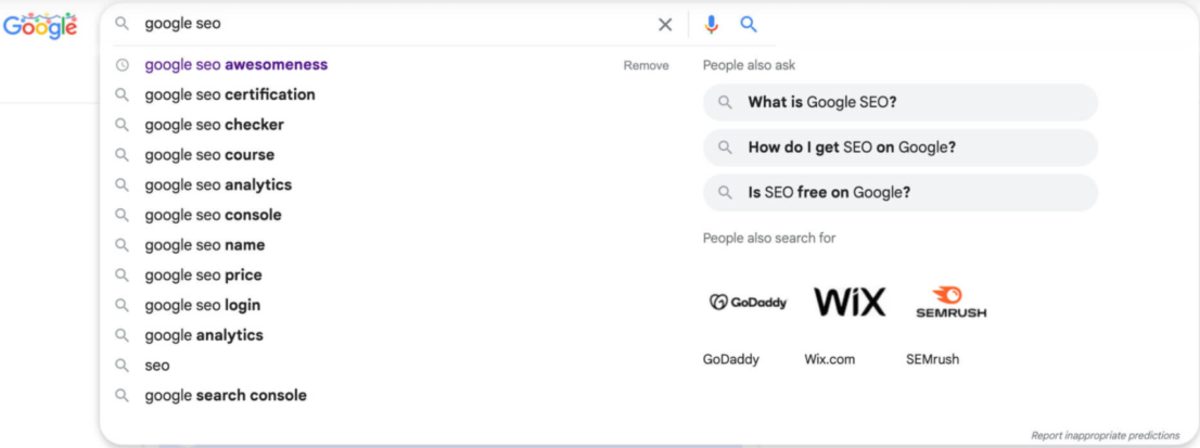 Zweite Suchergebniszeile bei Google